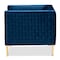 Baxton Studio Seraphin Navy Blue Velvet Upholstered Gold Finished Armchair 157-9794 - alternate 9